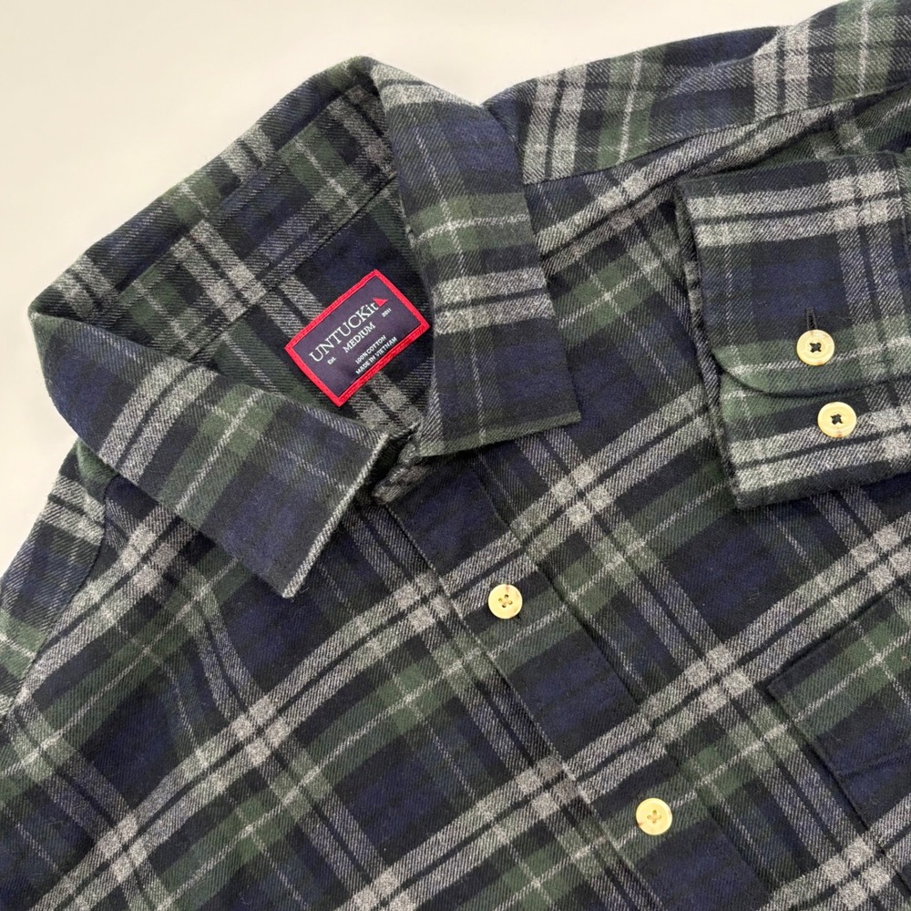 UNTUCKit Men's Radley Plaid Flannel Shirt Button Down 100 Cotton‎ Medium